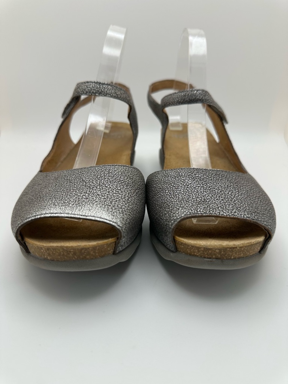 DANSKO Marcy Metallic Leather Gray Slingback Comfort Shoes Sandals Sz 42 - Picture 7 of 14